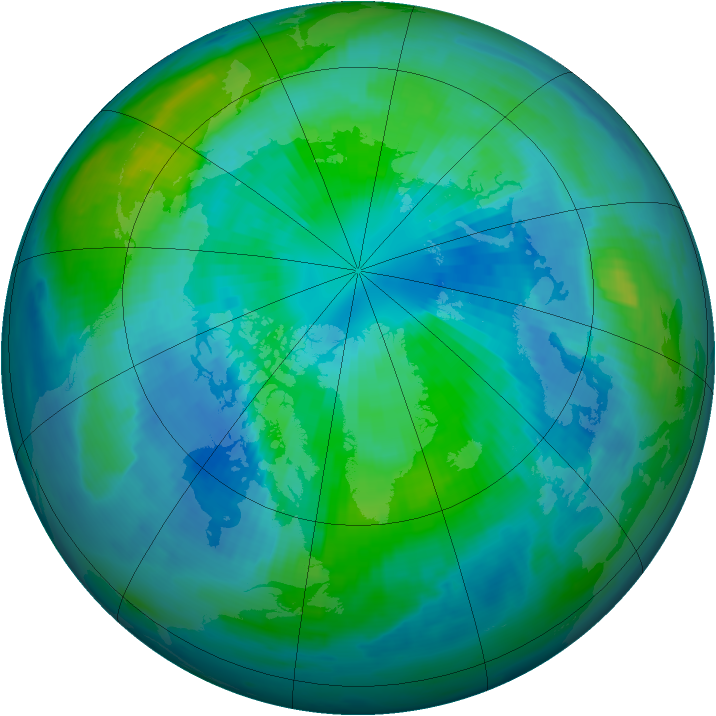 Arctic ozone map for 27 September 1997